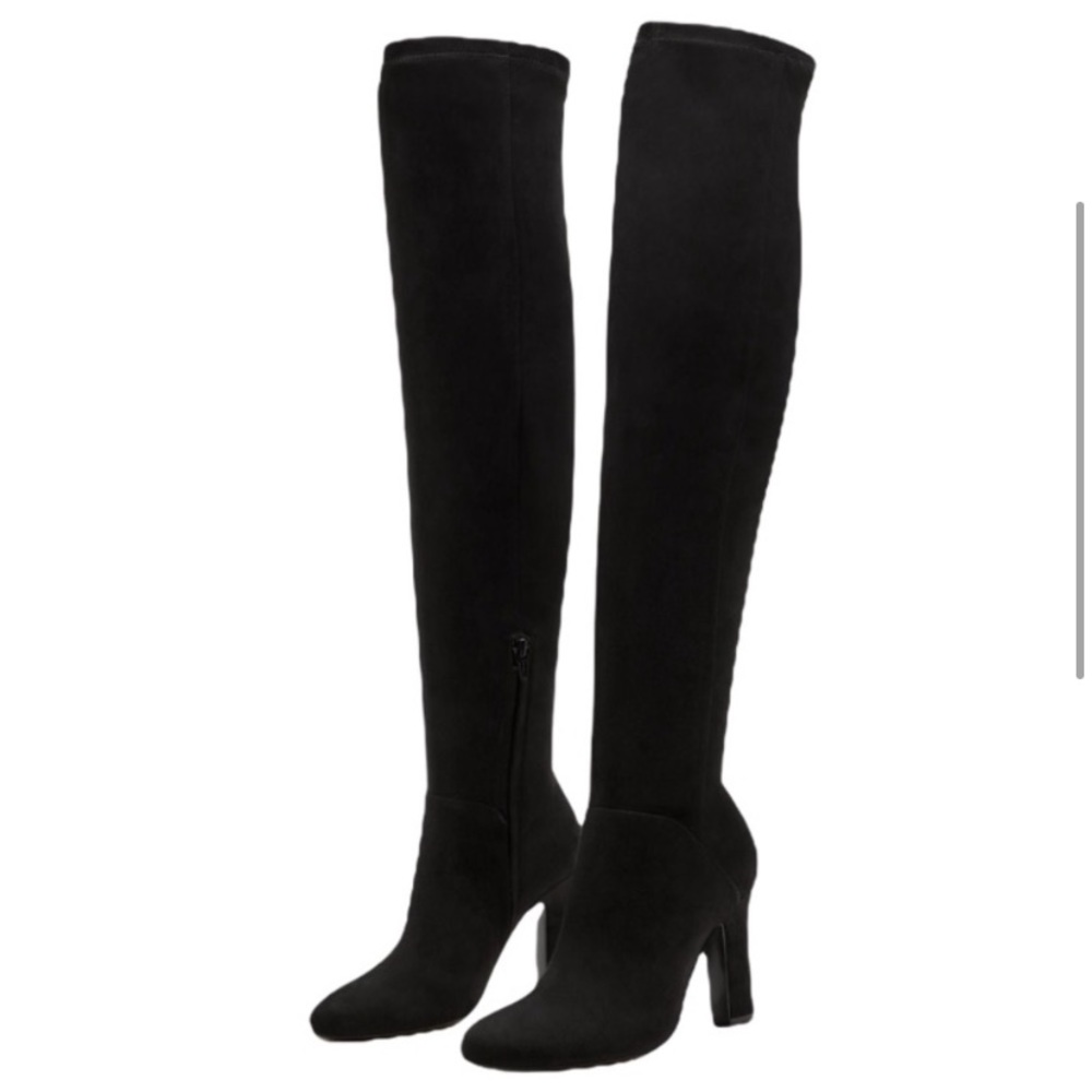 Mango Black Over the Knee Boots